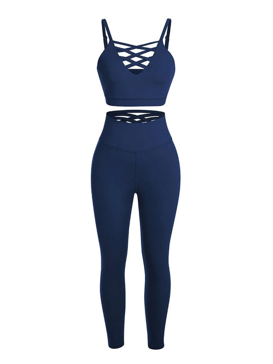 Adjustable Straps High Waist Athletic Suit