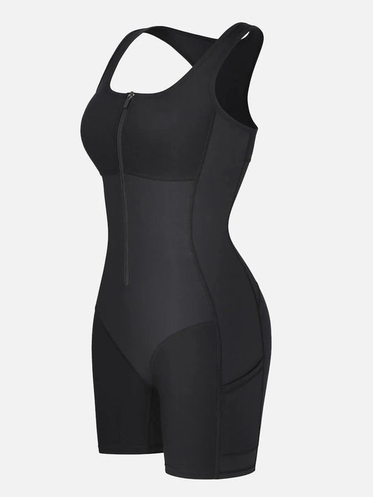 Stretch Athletic Sauna Bodyshaper With Pockets